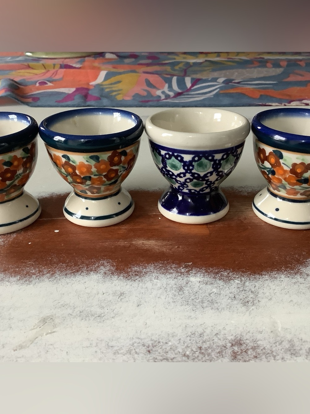 A Lot Of Four Polish Pottery Egg Cups